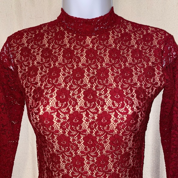 Red Lace XiaoXiaodesigns Bodysuit/Leo - Picture 7 of 12